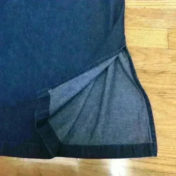 Chambray  Dress Embroidered Sleeveless - Picture 6 of 7